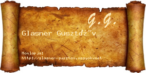 Glasner Gusztáv névjegykártya